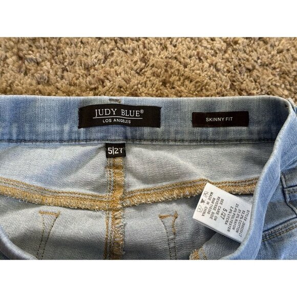 JUDY BLUE Jeans Pull On Skinny Fit Blue Stretch Denim Light Wash Sz 5/27 27x27 - Picture 4 of 7
